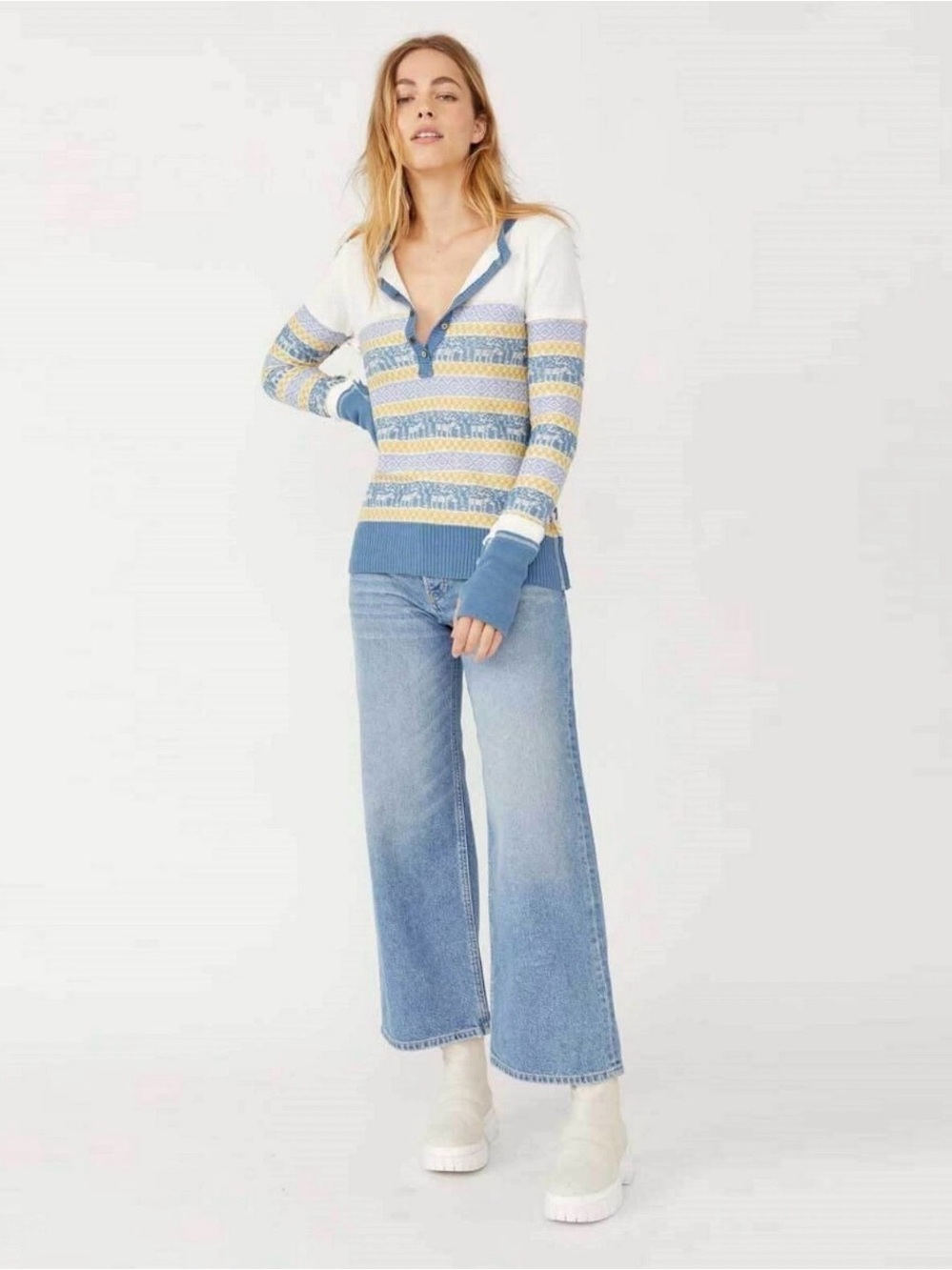 Free People To The Wood Top Sweater Size L $128 NWOT